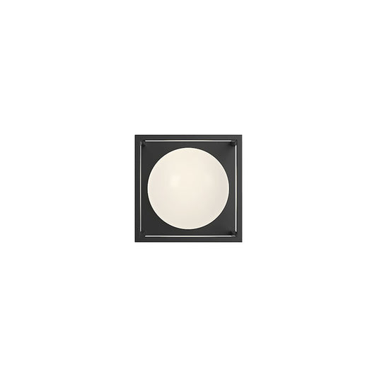 Alora Mood Amelia 1 Light 6" Exterior Wall Sconce, Black/Matte Opal - EW519106BK