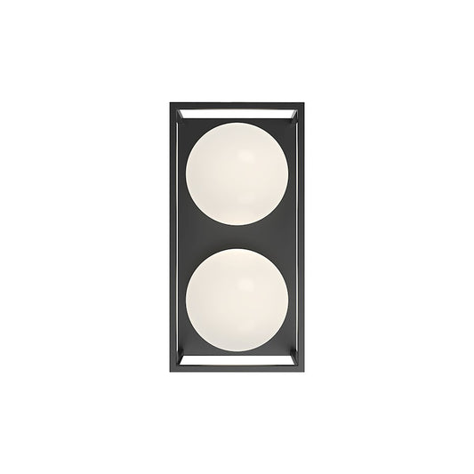 Alora Mood Amelia 2 Light 13" Exterior Wall Sconce, Black/Opal - EW519213BK