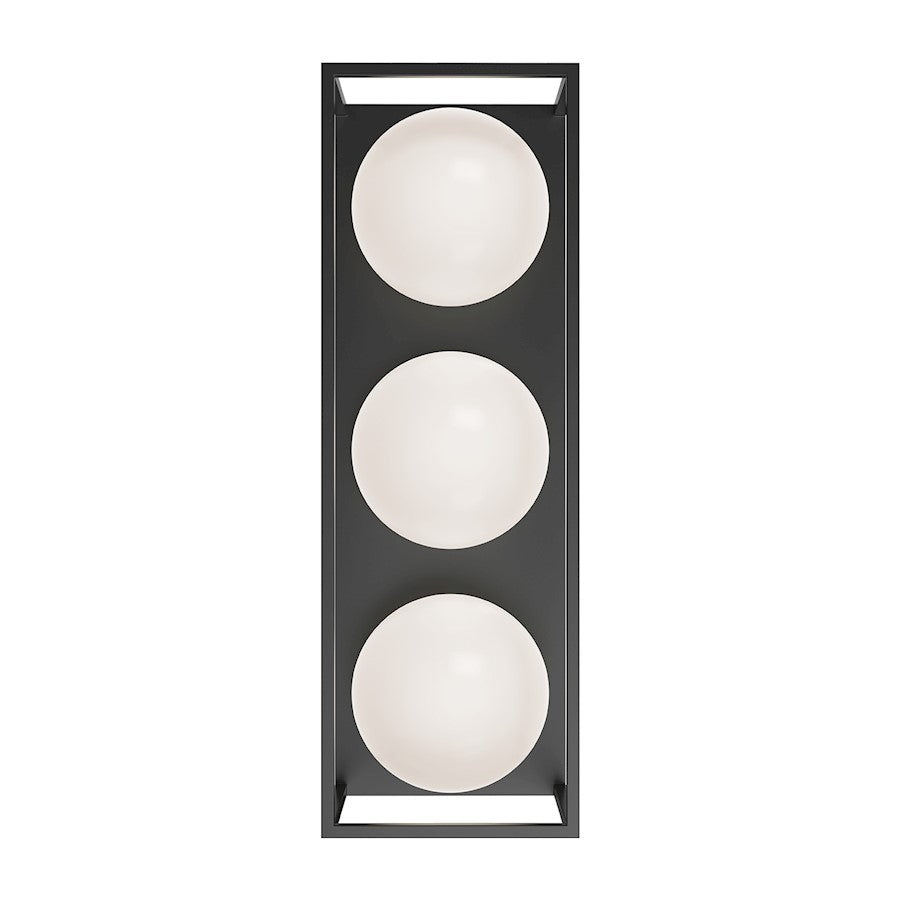 Alora Mood Amelia 3 Light 19" Exterior Wall Sconce, Black/Opal - EW519339BK