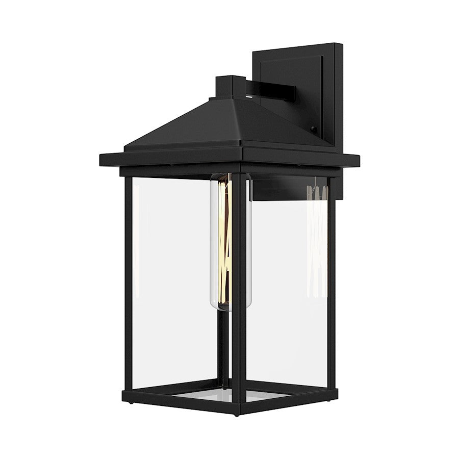 Alora Mood Larchmont 1 Light 6" Exterior Wall Sconce, Clear/Black - EW552007BKCL