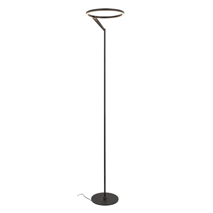 Kuzco Roda 66in Floor Lamp | Scandinavian Minimalist Black Aluminum and Steel with Frosted Acrylic Lens | Living Room & Bedroom | Model FL27766-BK