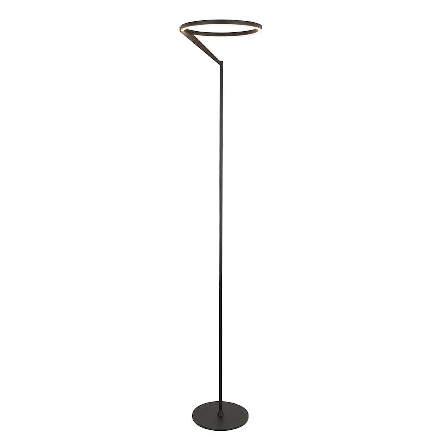 Kuzco Roda 66in Floor Lamp | Scandinavian Minimalist Black Aluminum and Steel with Frosted Acrylic Lens | Living Room & Bedroom | Model FL27766-BK