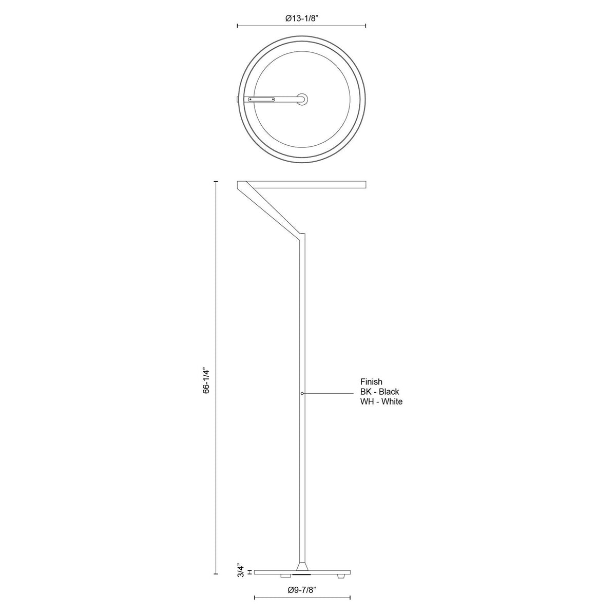Kuzco Roda 66in Floor Lamp | Scandinavian Minimalist Black Aluminum and Steel with Frosted Acrylic Lens | Living Room & Bedroom | Model FL27766-BK