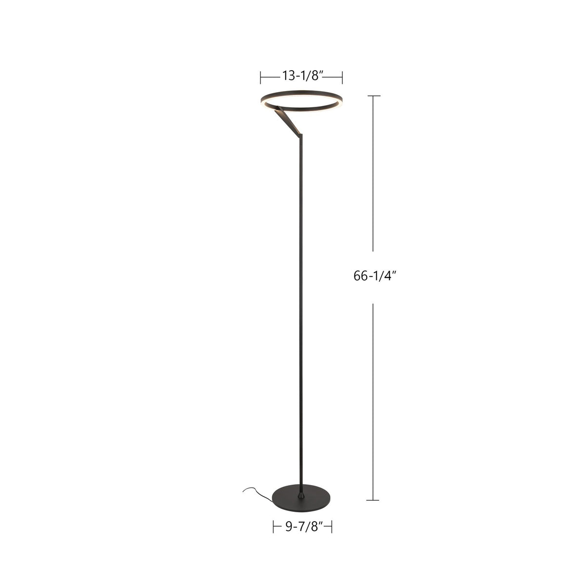 Kuzco Roda 66in Floor Lamp | Scandinavian Minimalist Black Aluminum and Steel with Frosted Acrylic Lens | Living Room & Bedroom | Model FL27766-BK