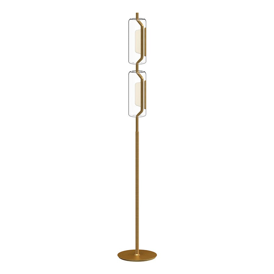 Kuzco Hilo 63" LED Floor Lamp, Gold/Clear (Out)/White (interior) - FL28563-BG