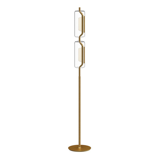 Kuzco Hilo 63" LED Floor Lamp, Gold/Clear (Out)/White (interior) - FL28563-BG