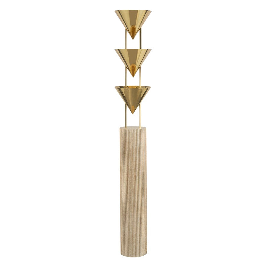 Kuzco Versus 67" Brass Floor Lamp, Patina Brass