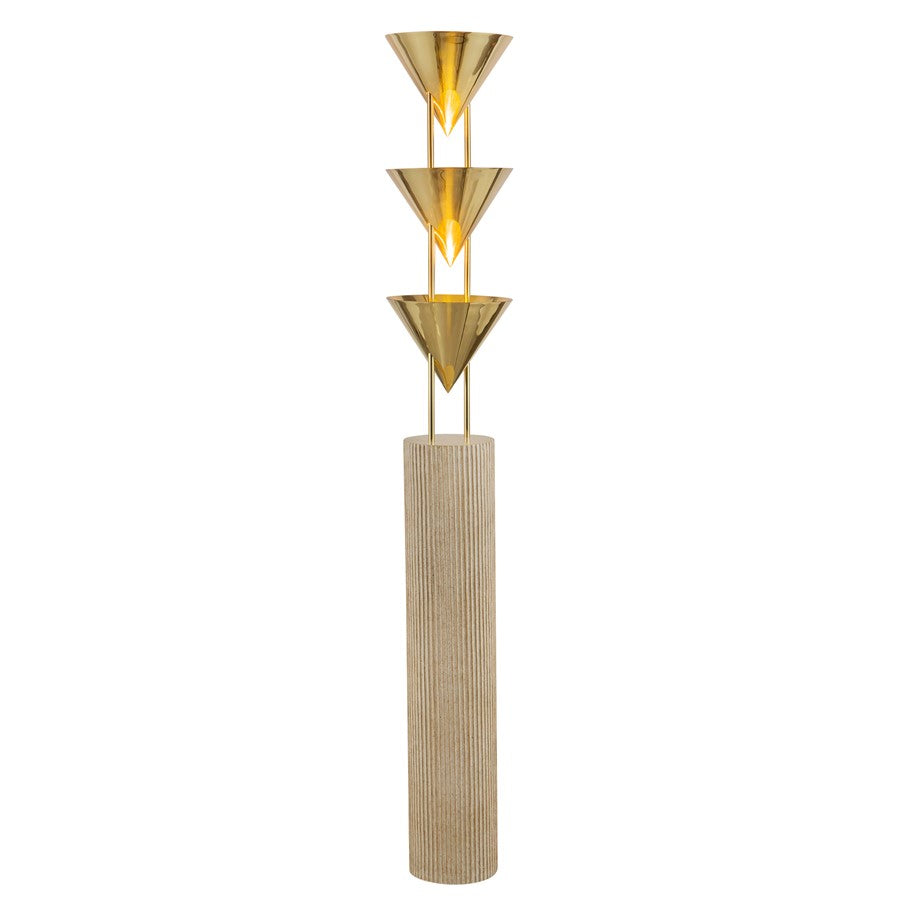 Kuzco Versus 67" Brass Floor Lamp, Patina Brass