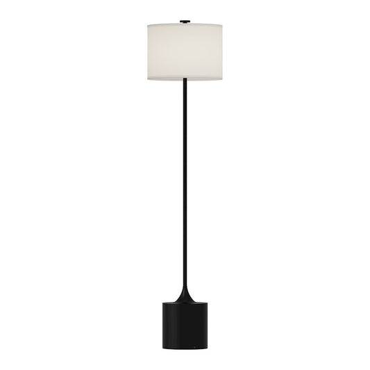 Alora Mood Issa 1Lt 61" Floor Lamp, Black/Ivory Linen/Gold/Silver - FL418761MBIL