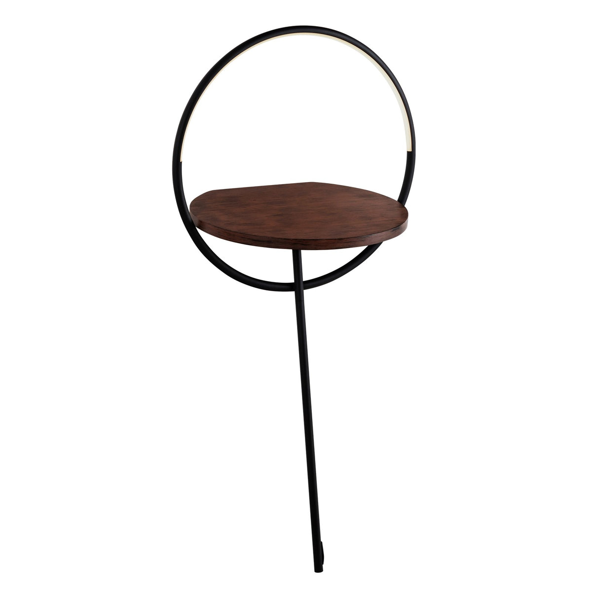 Kuzco Maya 18in LED Floor Lamp | Modern Black Steel and Walnut Wood with White Silicone | Bedroom & Living Room Leaning Lamp | Model FL83818-BK-WT