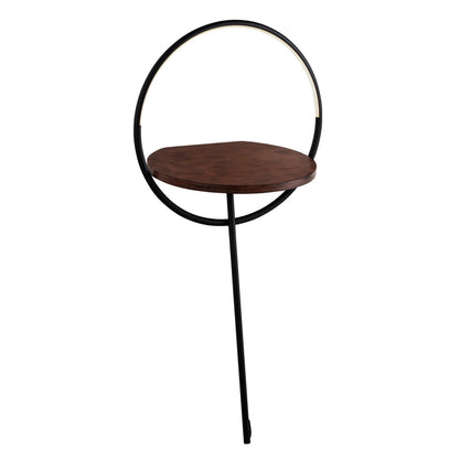 Kuzco Maya 18in LED Floor Lamp | Modern Black Steel and Walnut Wood with White Silicone | Bedroom & Living Room Leaning Lamp | Model FL83818-BK-WT