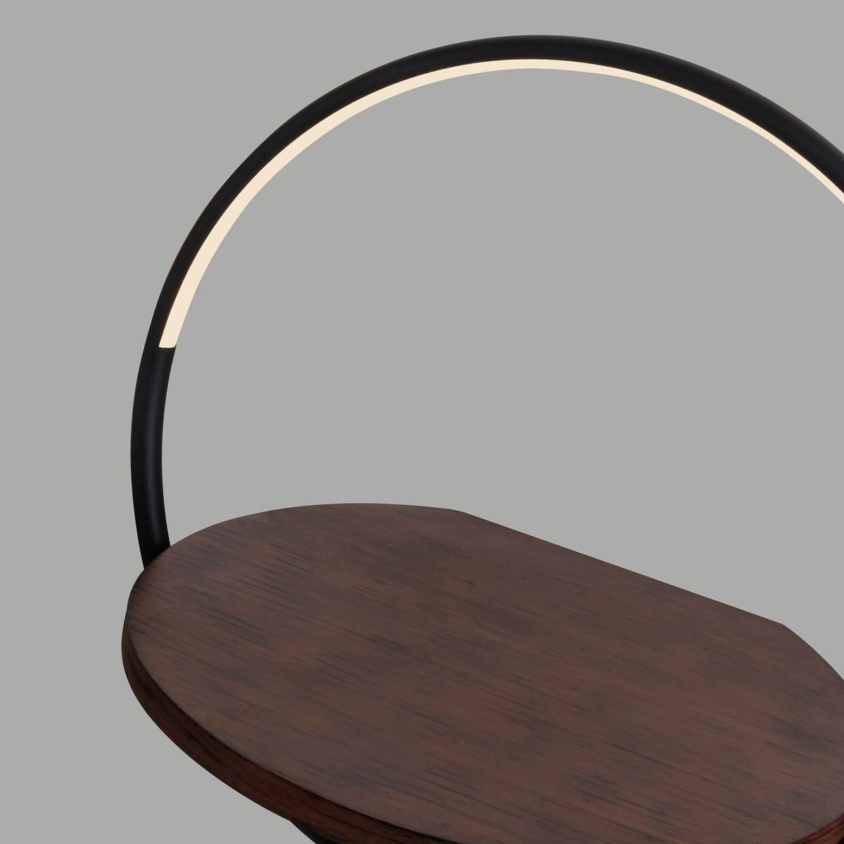 Kuzco Maya 18in LED Floor Lamp | Modern Black Steel and Walnut Wood with White Silicone | Bedroom & Living Room Leaning Lamp | Model FL83818-BK-WT