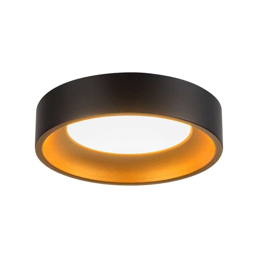 Kuzco Nix 5" Black Dimmable LED Flush Mount, Black/Gold