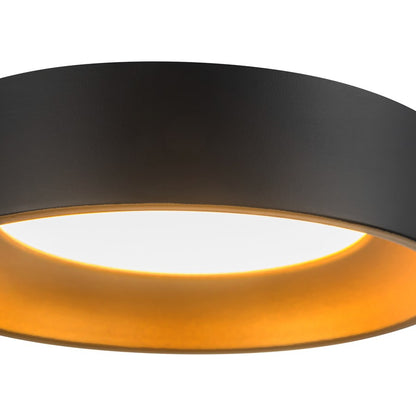 Kuzco Nix 5" Black Dimmable LED Flush Mount, Black/Gold