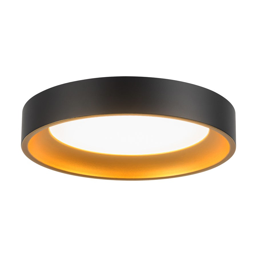 Kuzco Nix 7" Black Dimmable LED Flush Mount, Black/Gold