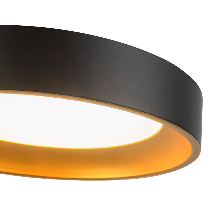 Kuzco Nix 7" Black Dimmable LED Flush Mount, Black/Gold