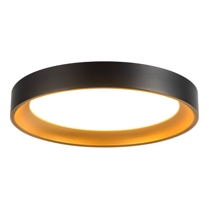 Kuzco Nix 9" Black Dimmable LED Flush Mount, Black/Gold