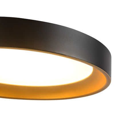 Kuzco Nix 9" Black Dimmable LED Flush Mount, Black/Gold