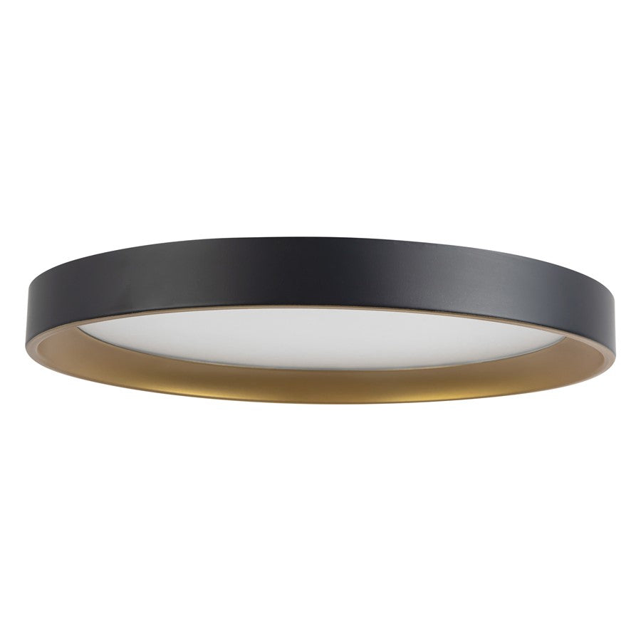 Kuzco Nix 12" Black Dimmable LED Flush Mount, Black/Gold