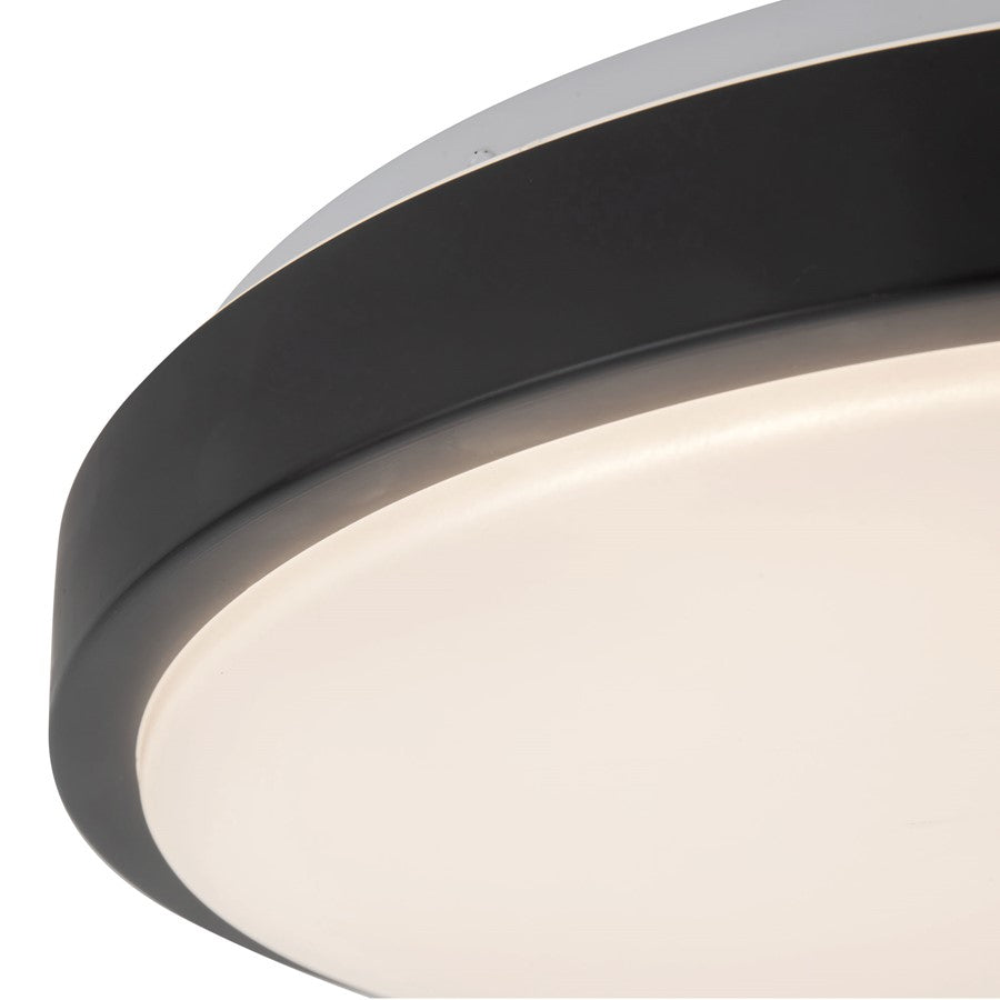 Kuzco Yanis 16" Black Dimmable LED Flush Mount, Black