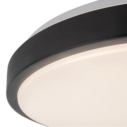 Kuzco Yanis 16" Black Dimmable LED Flush Mount, Black