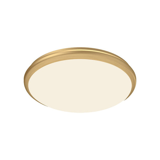 Kuzco Malta 12" LED Flush Mount, Brushed Gold/Opal - FM1512-BG