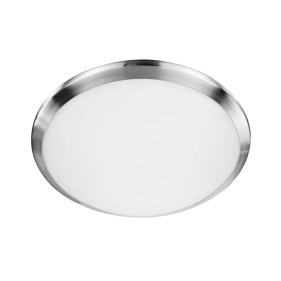 Kuzco Malta 12" LED Flush Mount, Brushed Nickel/Opal - FM1512-BN