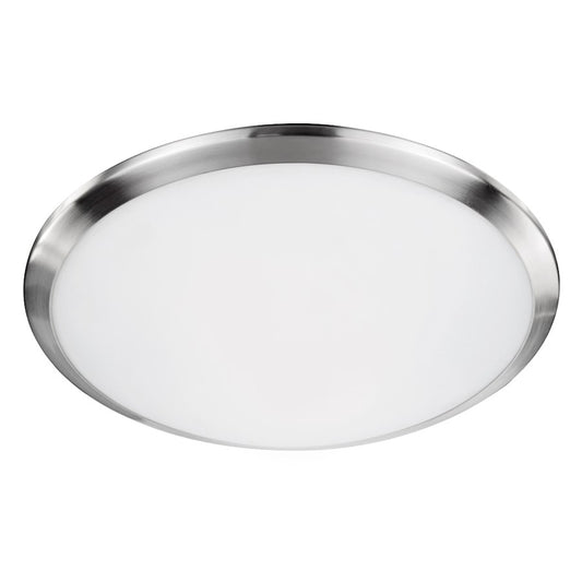 Kuzco Malta 15" LED Flush Mount, Brushed Nickel/Opal - FM1515-BN