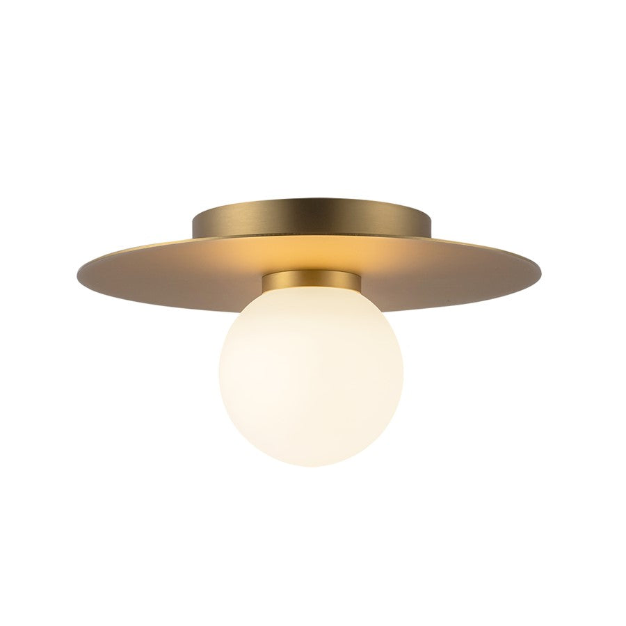 Kuzco Elixir 10" LED Flush Mount, Brushed Gold/Steel Shade - FM15510-BG-UNV
