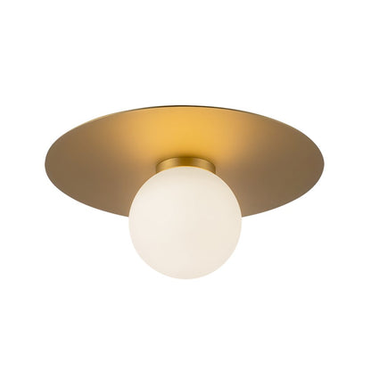 Kuzco Elixir 10" LED Flush Mount, Brushed Gold/Steel Shade