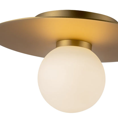Kuzco Elixir 10" LED Flush Mount, Brushed Gold/Steel Shade