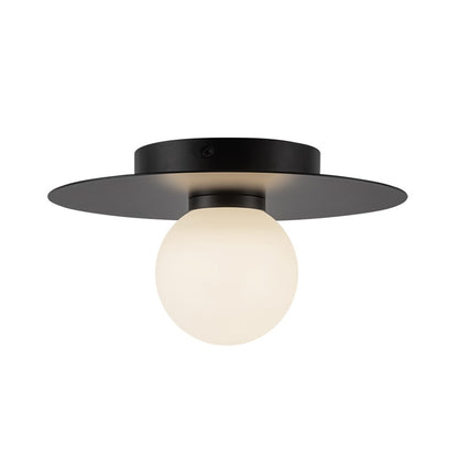 Kuzco Elixir 10" LED Flush Mount, Black/Steel Shade - FM15510-BK-UNV