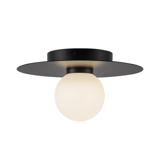 Kuzco Elixir 10" LED Flush Mount, Black/Steel Shade - FM15510-BK-UNV