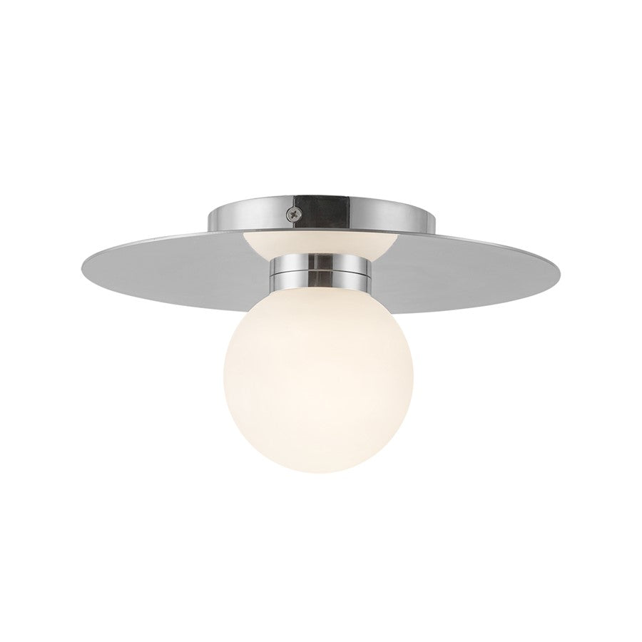 Kuzco Elixir 10" LED Flush Mount, Chrome/Steel Shade - FM15510-CH-UNV