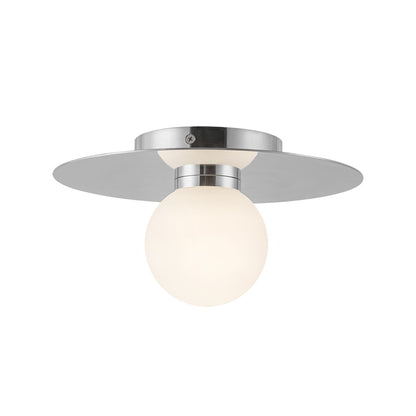 Kuzco Elixir 10" LED Flush Mount, Chrome/Steel Shade - FM15510-CH-UNV