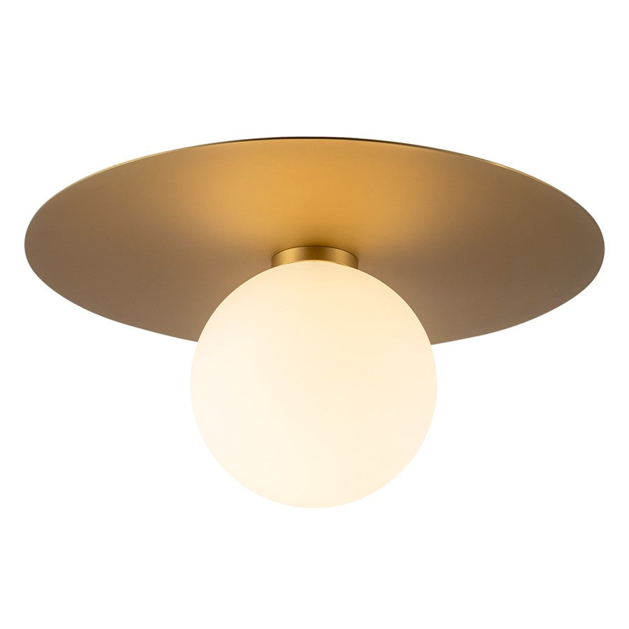 Kuzco Elixir 14" LED Flush Mount, Brushed Gold/Steel Shade