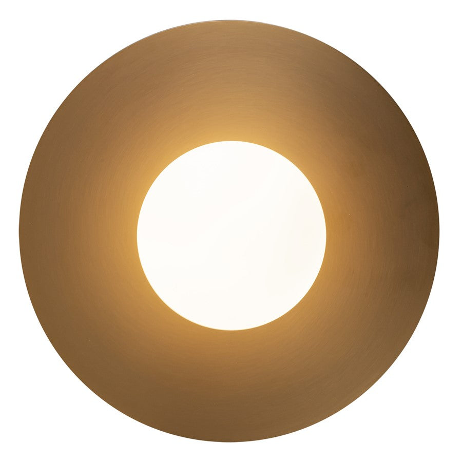 Kuzco Elixir 14" LED Flush Mount, Brushed Gold/Steel Shade