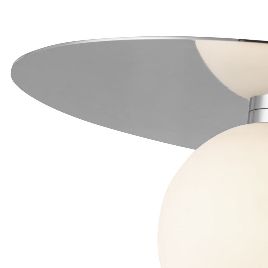 Kuzco Elixir 14" LED Flush Mount, Chrome/Steel Shade