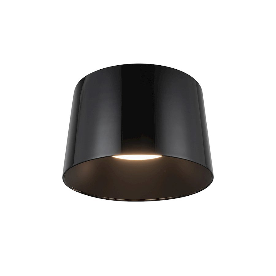 Kuzco Etta 12in LED Flush Mount | Modern Jet Black Steel and Polymeric Diffuser | Living Room & Bedroom Ceiling Light | Model FM16512-JB-3WCCT-UNV