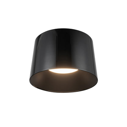 Kuzco Etta 12in LED Flush Mount | Modern Jet Black Steel and Polymeric Diffuser | Living Room & Bedroom Ceiling Light | Model FM16512-JB-3WCCT-UNV