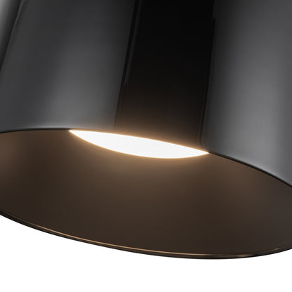 Kuzco Etta 12in LED Flush Mount | Modern Jet Black Steel and Polymeric Diffuser | Living Room & Bedroom Ceiling Light | Model FM16512-JB-3WCCT-UNV