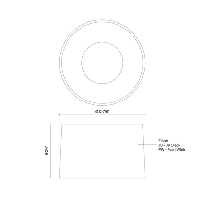 Kuzco Etta 12in LED Flush Mount | Modern Jet Black Steel and Polymeric Diffuser | Living Room & Bedroom Ceiling Light | Model FM16512-JB-3WCCT-UNV