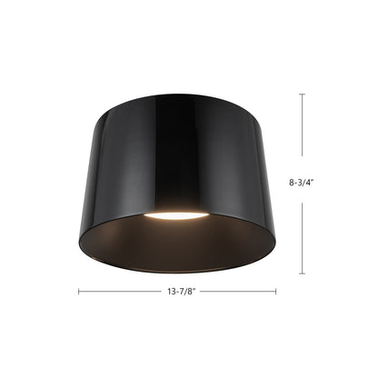 Kuzco Etta 12in LED Flush Mount | Modern Jet Black Steel and Polymeric Diffuser | Living Room & Bedroom Ceiling Light | Model FM16512-JB-3WCCT-UNV