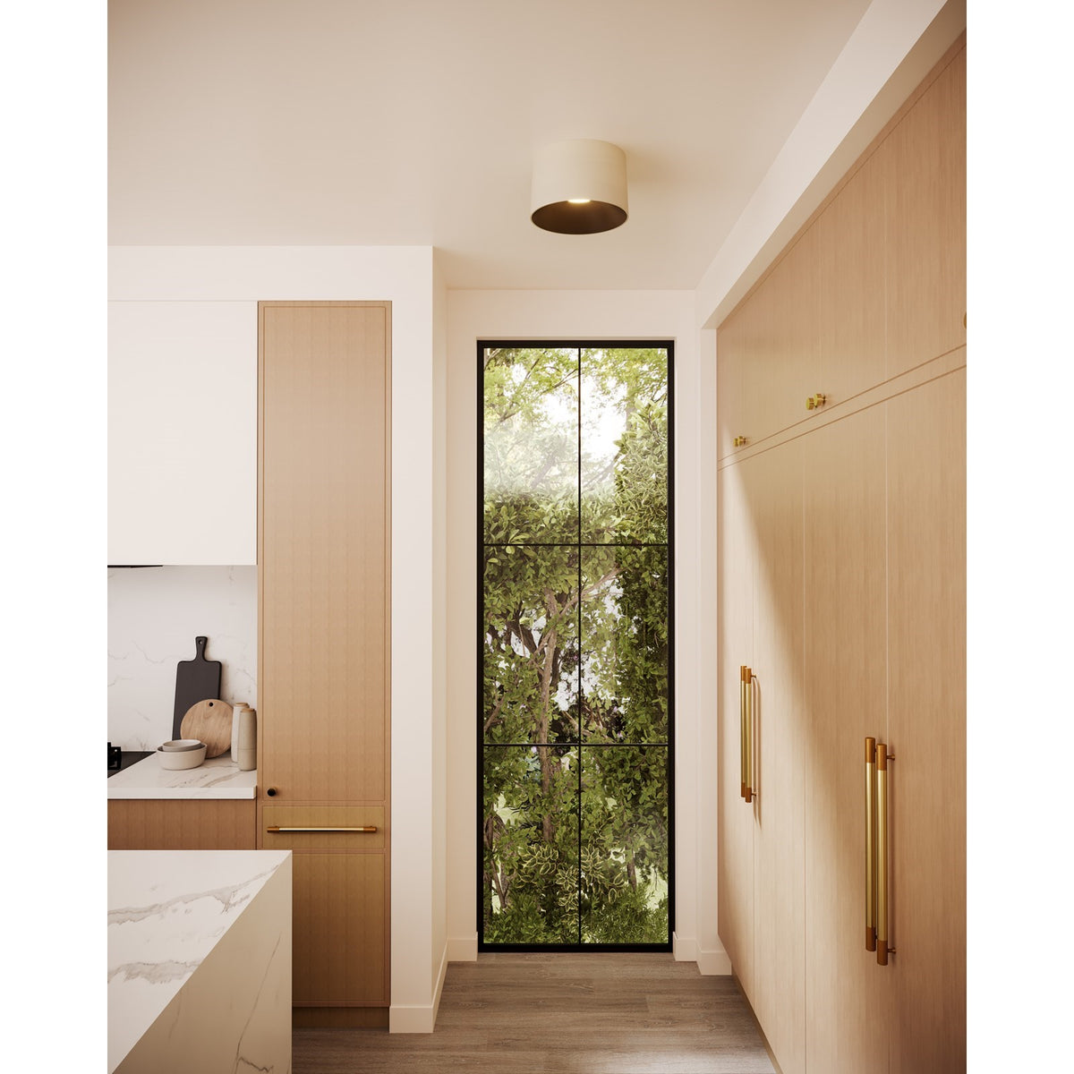 Kuzco Etta 12in Flush Mount | Modern Pearl White Steel and Polymeric Diffuser | Bedroom & Hallway | 1710lm 3CCT | Model FM16512-PW-3WCCT-UNV