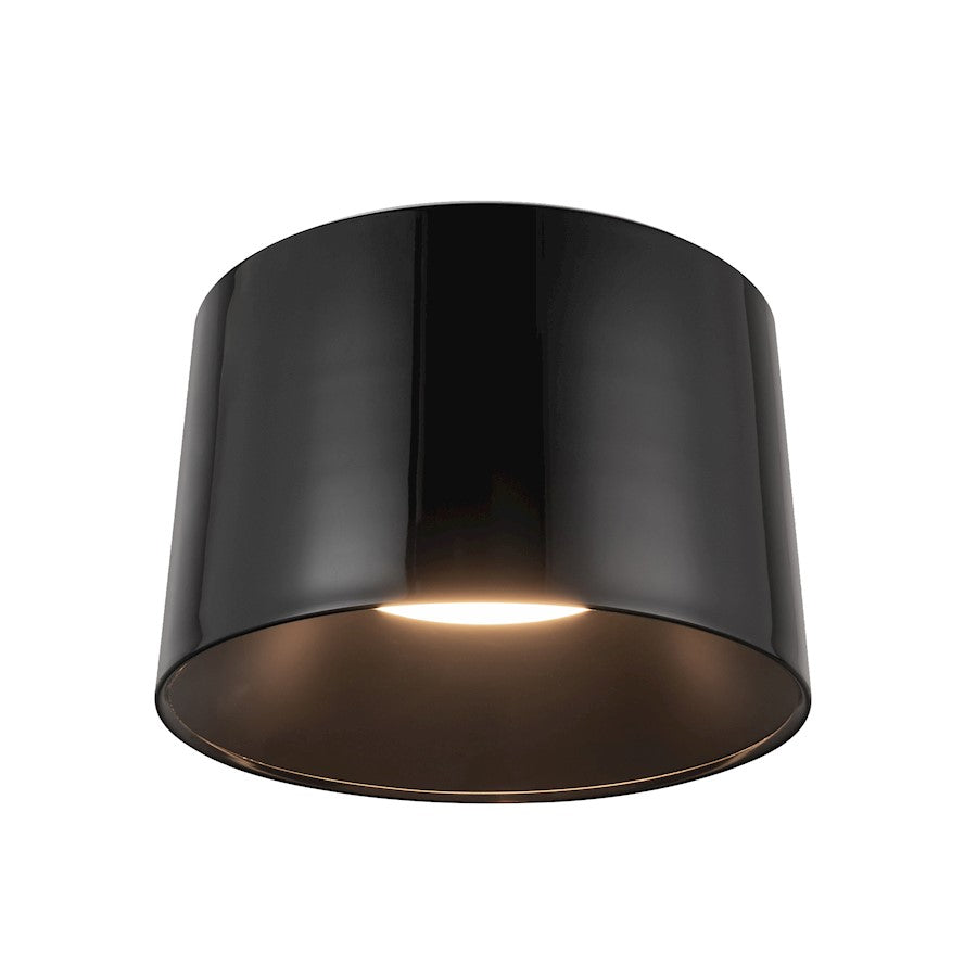 Kuzco Etta 20in 1-Light LED Flush Mount | Modern Jet Black Steel and Polymeric Diffuser | Bedroom & Living Room Ceiling | Model FM16520-JB-3WCCT-UNV