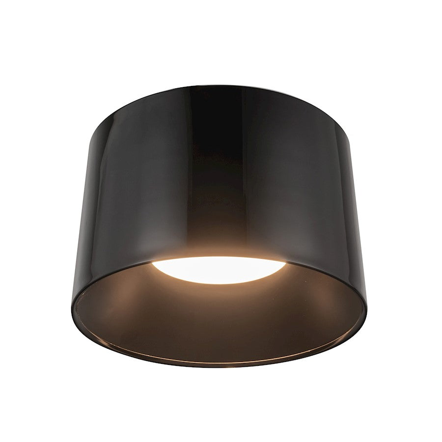 Kuzco Etta 20in 1-Light LED Flush Mount | Modern Jet Black Steel and Polymeric Diffuser | Bedroom & Living Room Ceiling | Model FM16520-JB-3WCCT-UNV