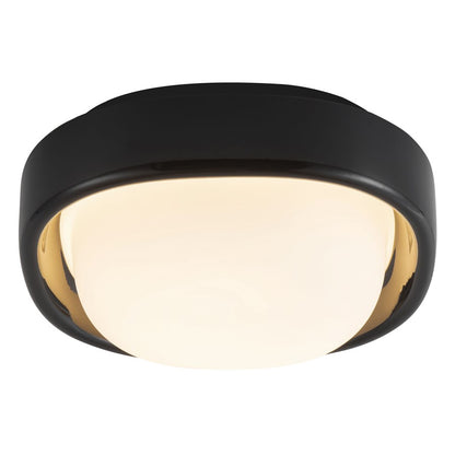 Kuzco Pebble 8" Black Dimmable LED Flush Mount, Glossy Black