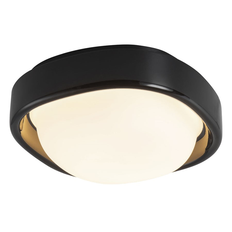 Kuzco Pebble 8" Black Dimmable LED Flush Mount, Glossy Black