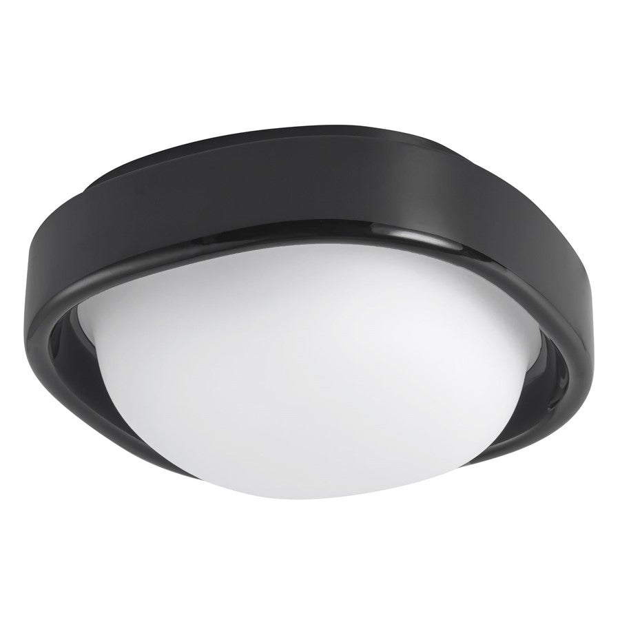 Kuzco Pebble 8" Black Dimmable LED Flush Mount, Glossy Black