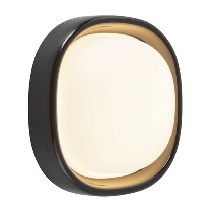 Kuzco Pebble 8" Black Dimmable LED Flush Mount, Glossy Black